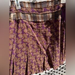 Lux Purple and Gold A-Line Skirt
